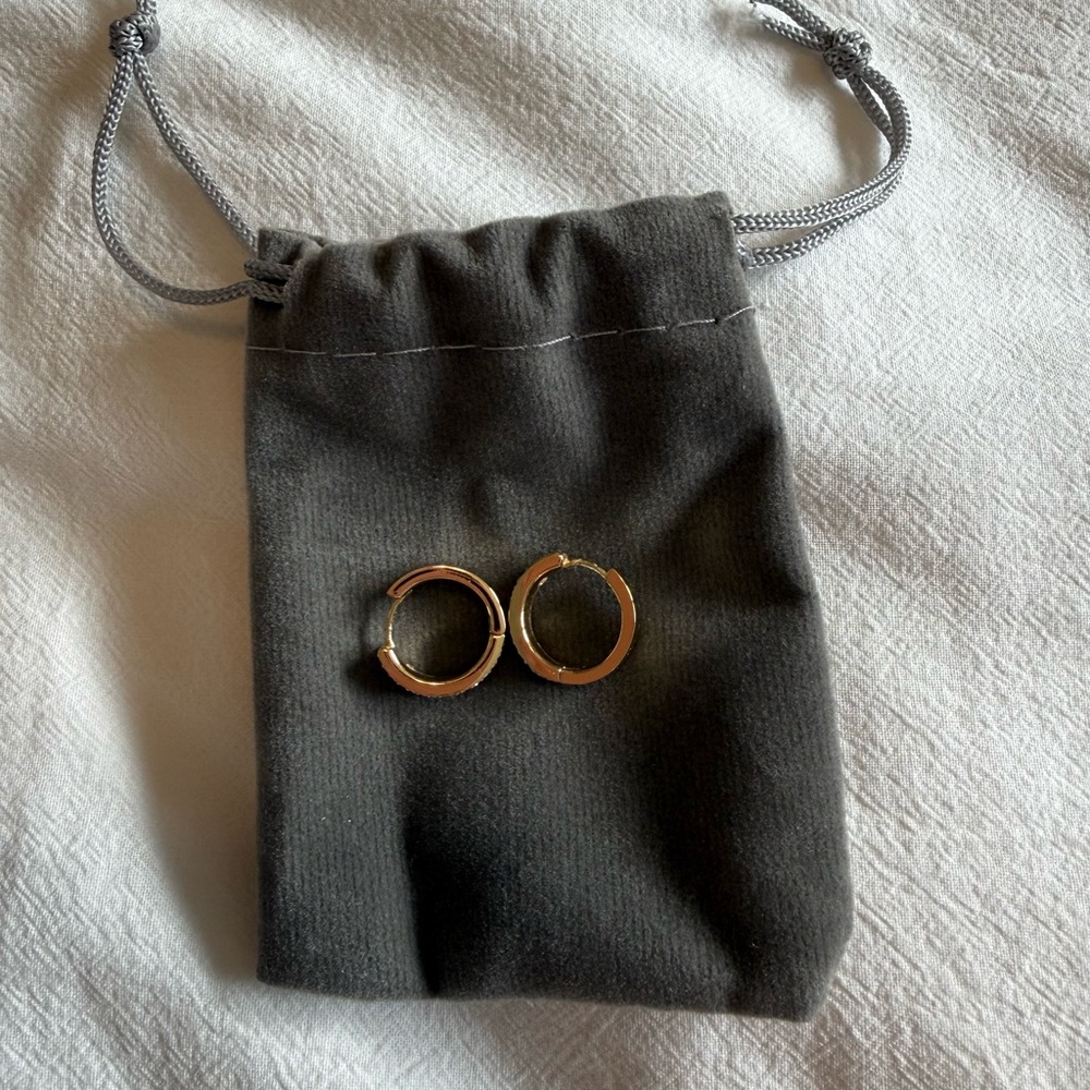 Coach Gold Pavé Crystal Hoop Earrings - Gold - Picture 3 of 4